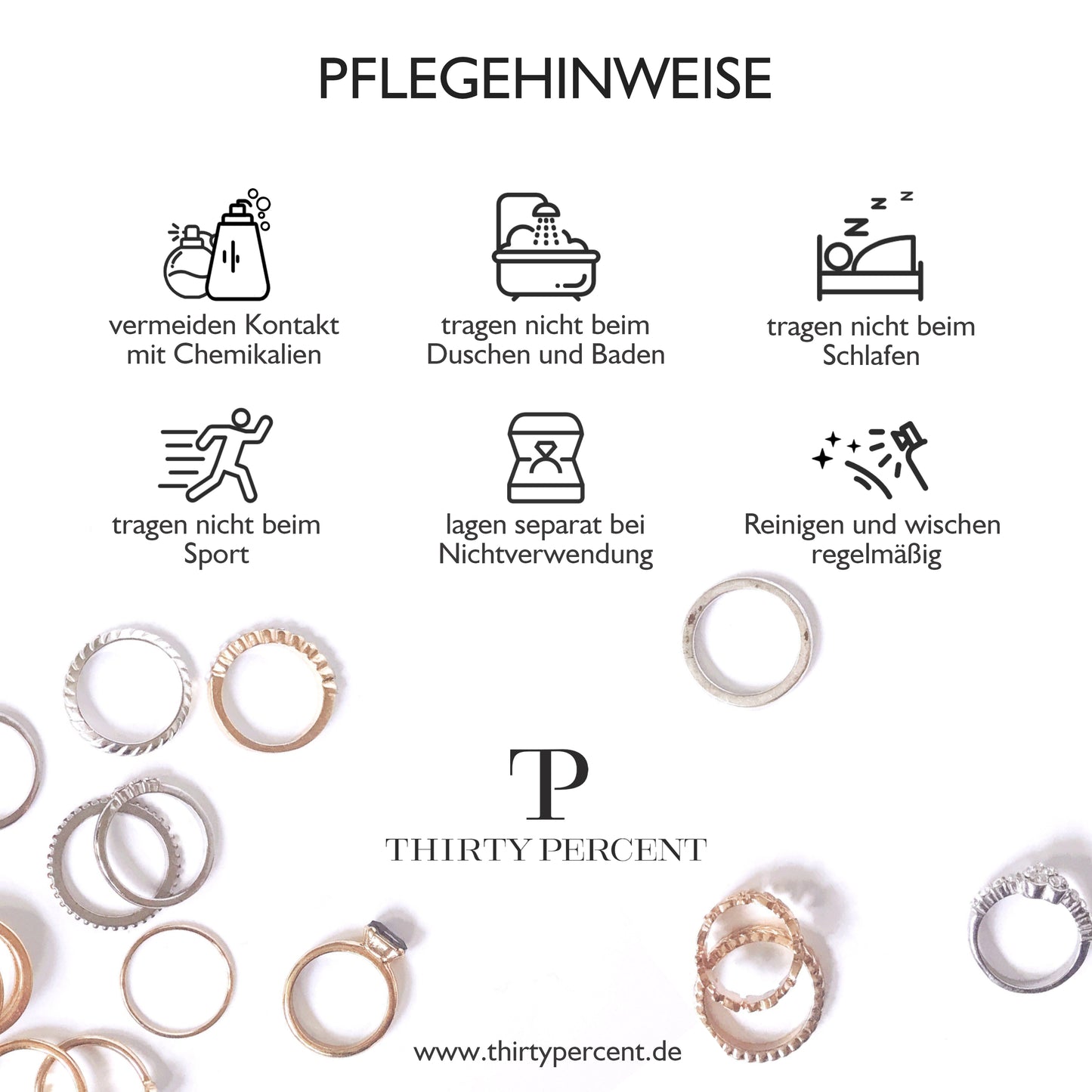 Weißer Zirkonia verstellbarer Ring