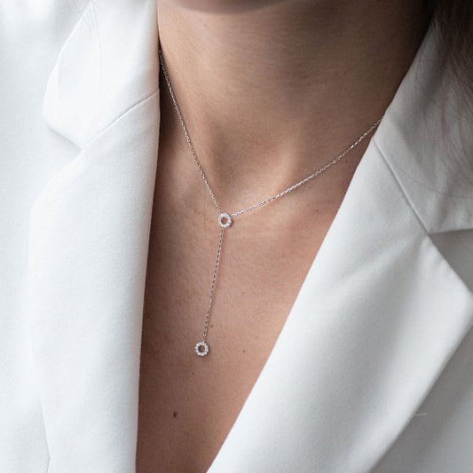 Kreis Anhänger Y-Form Halskette