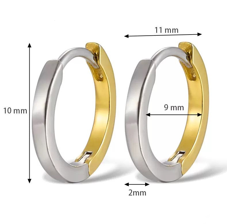 Gold und Silber Zweifarbige Creolen Ohrringe
