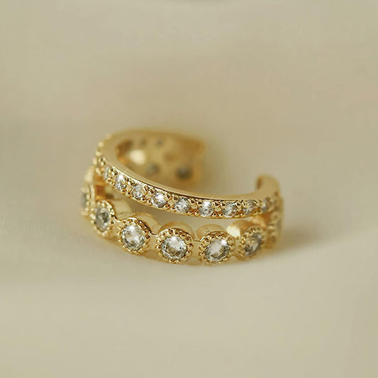 Doppelte Funkelnde Zirkonia Ohrmanschette