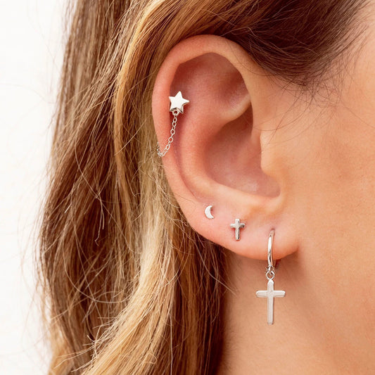 Kreuz Ohrstecker zur Pflege der Ohrlöcher