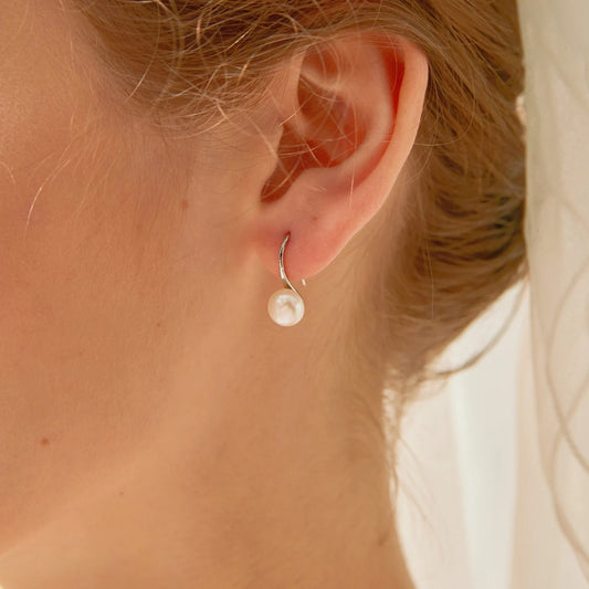 Einzelne Perlen Haken Ohrringe