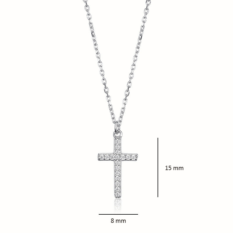 Kreuz Anhänger mit Zirkonia Halskette