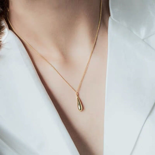 Wassertropfen Träne Anhänger Halskette