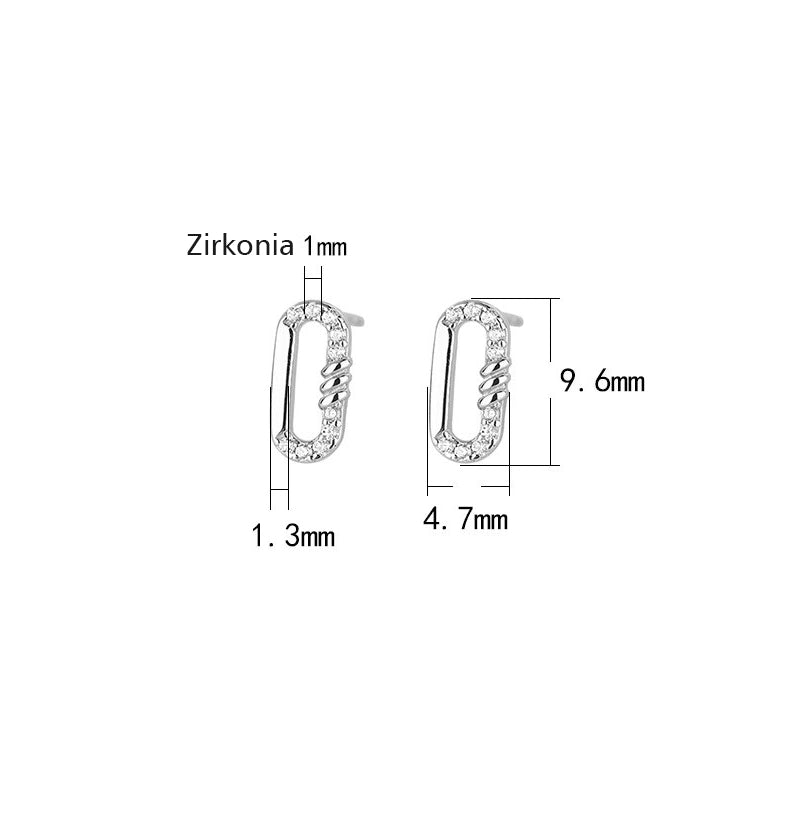 Zirkonia Twist Ohrstecker in Form Oval