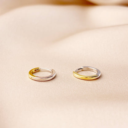 Gold und Silber Zweifarbige Creolen Ohrringe