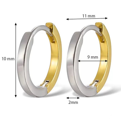 Gold und Silber Zweifarbige Creolen Ohrringe