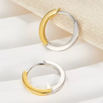 Gold und Silber Zweifarbige Creolen Ohrringe